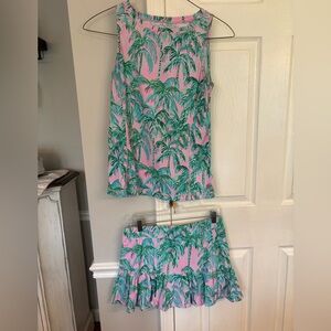 Lily Pulitzer Pink and Green Palm Tree Tennis Outfit